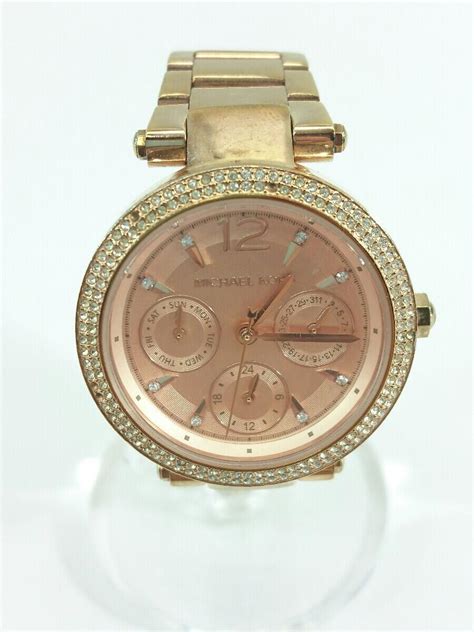 michael kors pink watch ebay|Michael Kors rhinestone watch.